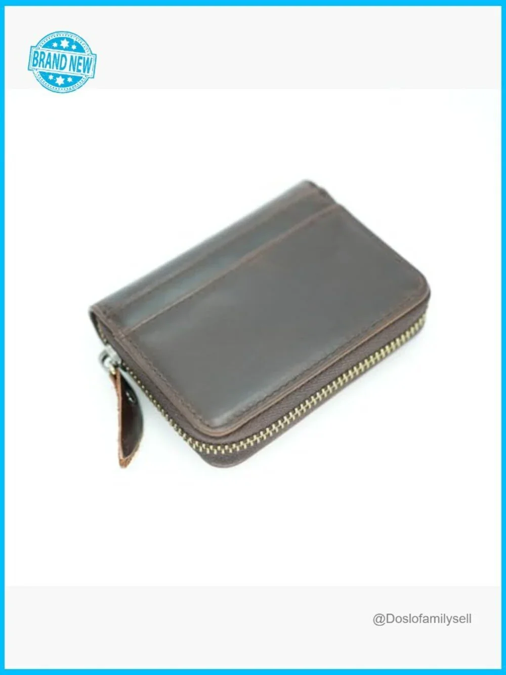 Minimalist Leather Wallet Card Holder Zipper Billfold Coin Pocket Travel Safe